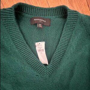 Banana Republic Emerald Green Jewel-Tone V-Neck Women's Sweater XXS NWT